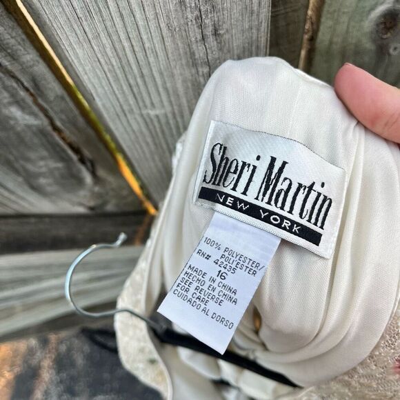 Vintage 90s Sheri Martin Floral Lace Mesh Maxi Dress - Picture 5 of 5